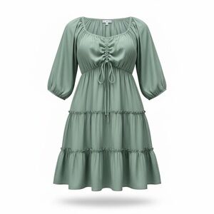 L Love Ruffle Dress Sage Green Size Medium
